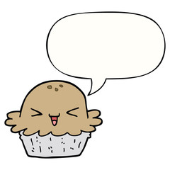 cute cartoon pie and speech bubble