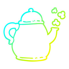 cold gradient line drawing cartoon tea po