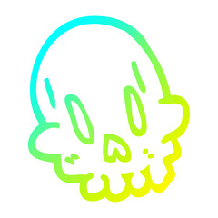 cold gradient line drawing cartoon funny skull