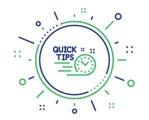 Quick tips line icon. Helpful tricks sign. Tutorials symbol. Quality design elements. Technology quick tips button. Editable stroke. Vector