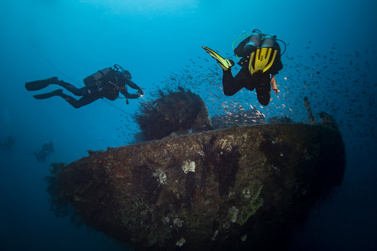 Wreck sea of Donator (Prosper Schiaffino), mediterranean sea.