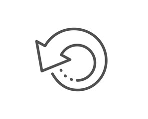 Recovery info line icon. Backup data sign. Restore information symbol. Quality design element. Linear style recovery data icon. Editable stroke. Vector