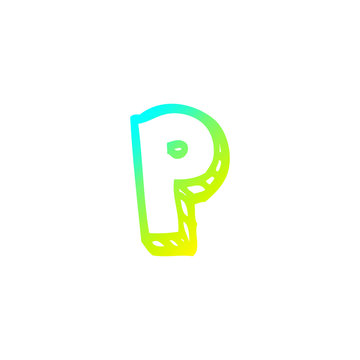 recommend clip art: cold gradient line drawing cartoon letter p