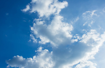 Naklejka na ściany i meble Blue sky and white cloud in morning for background