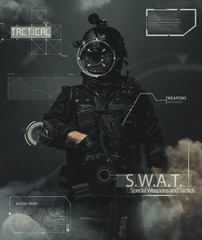 special forces soldier police, swat team member