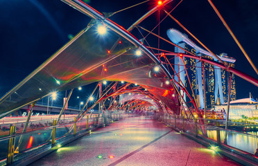 Naklejka premium The Helix Bridge in Singapore