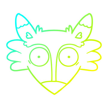 recommend clip art: cold gradient line drawing cartoon startled fox