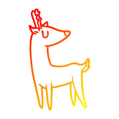 warm gradient line drawing Cartoon deer