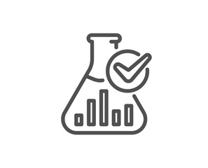 Chemistry lab line icon. Laboratory flask sign. Analysis symbol. Quality design element. Linear style chemistry lab icon. Editable stroke. Vector