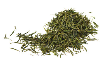 green tea on white background
