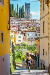 View of Barga, Lucca, Tuscany, one of the "most beautiful villages in Italy"