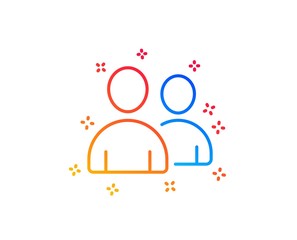 User line icon. Couple or Group sign. Person silhouette symbol. Gradient design elements. Linear users icon. Random shapes. Vector