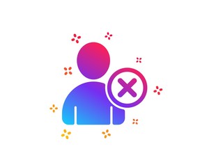 Remove User icon. Profile Avatar sign. Person silhouette symbol. Dynamic shapes. Gradient design delete user icon. Classic style. Vector