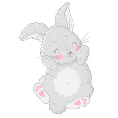 Cute cartoon bunny. Print for children