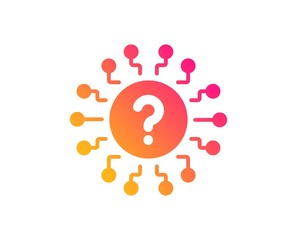 Question mark icon. Quiz chat bubble sign. Faq system. Classic flat style. Gradient question mark icon. Vector