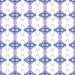 Fototapeta premium Red blue geometric seamless pattern. Hand drawn wa