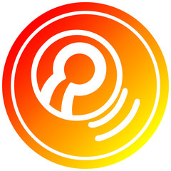 tennis ball circular in hot gradient spectrum