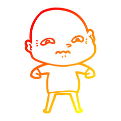 Obraz premium warm gradient line drawing cartoon nervous man