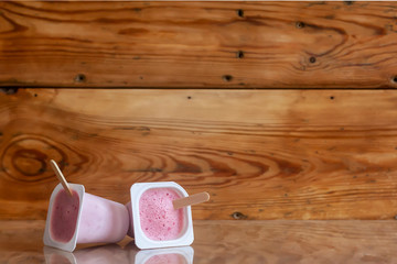 Homemade raspberry yoghurt