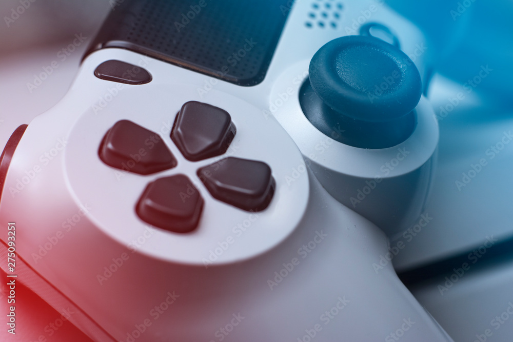 Aufkleber joystic. close up macro view of dualshock 4 wireless controlle.