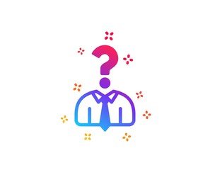 Business head hunting icon. Question sign. Human resources symbol. Dynamic shapes. Gradient design hiring employees icon. Classic style. Vector