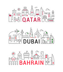 Linear Banners of Dubai, Bahrain, Qatar