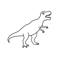 Dinosaur T-Rex vector silhouette. Tyrannosaurus black contour silhouette isolated