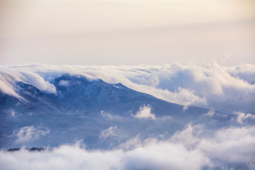 Clouds and rocks. Mountain range Demerdzhi