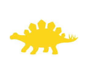 Stegosaurus vector silhouette. Dinosaur stegosaurus yellow silhouette isolated