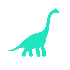 Brachiosaurus vector silhouette. Sauropod dinosaur. Diplodocus black silhouette isolated