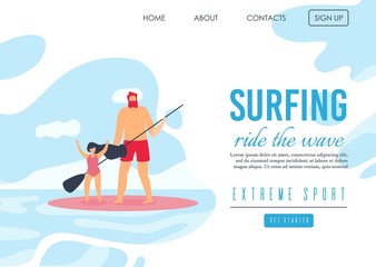Landing Page Offering Family Surfing on Waves