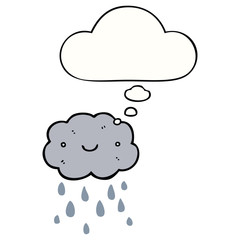 cute cartoon cloud and thought bubble