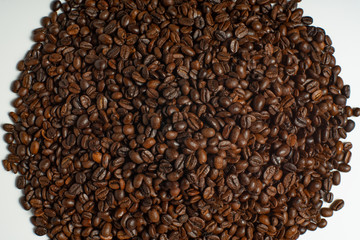 Roasted coffee beans texture background