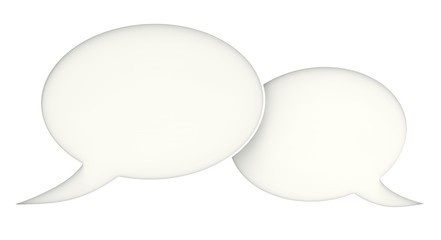 Two blank speech bubble sign.