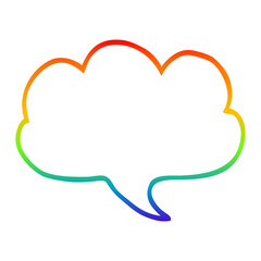 rainbow gradient line drawing cartoon expression bubble