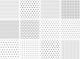 Set of 12 minimalist seamless patterns