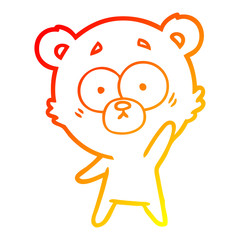 warm gradient line drawing surprised polar bear cartoon