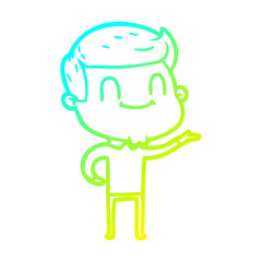 cold gradient line drawing cartoon friendly man