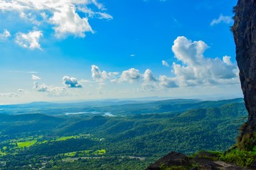 landscape with mountains and clouds