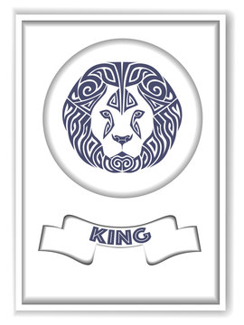 set of cards with the image of the lion's face in different colors