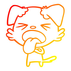 warm gradient line drawing cartoon disgusted dog