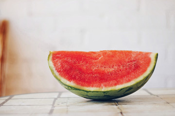 Fototapeta na wymiar Watermelon slice ​​on a white background.