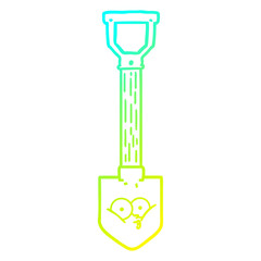 cold gradient line drawing cartoon shovel