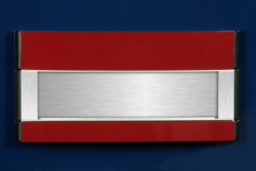 Objects made of aluminum, brass and similar materials for writing names, titles, numbers, sections.