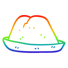 rainbow gradient line drawing cartoon hat