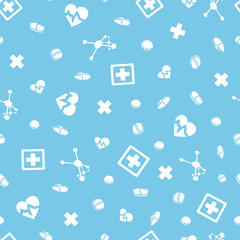 seamless pattern medicine background laboratory pharmacy wallpaper
