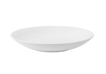 empty white bowl on white background.
