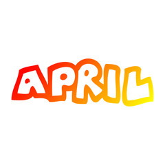 warm gradient line drawing cartoon month of april
