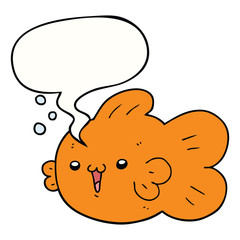 cartoon fish and speech bubble
