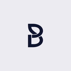 Minimal line letter initial B logo. Abstract and elegant shape font sign. logotype vector design template for personal identity branding, creative industry, web, business, corporate and company